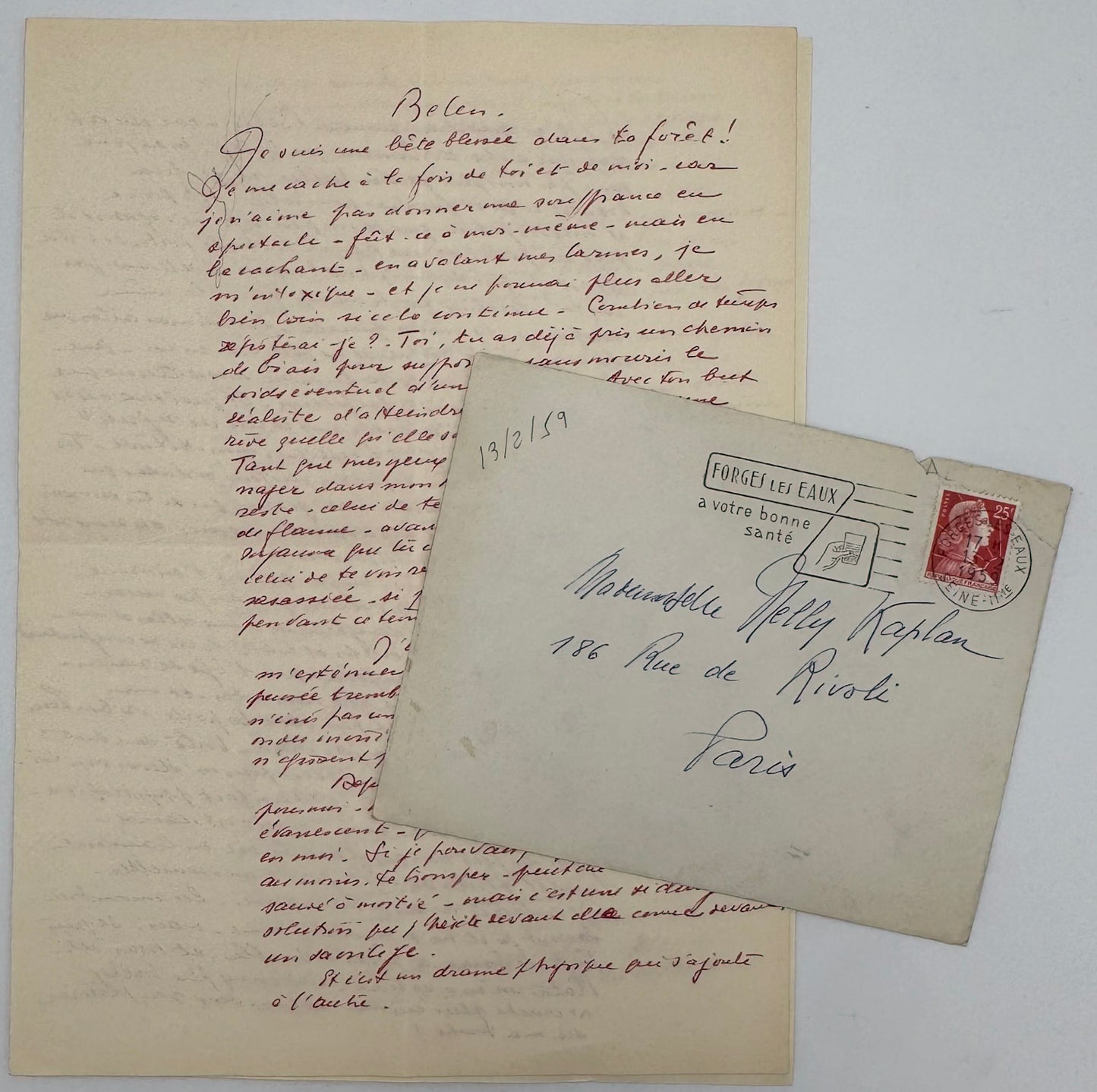 Lettre autographe signée, Abel Gance à Nelly Kaplan