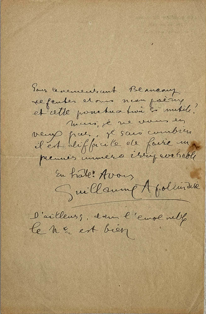 L.A.S. Apollinaire à Marc Brésil