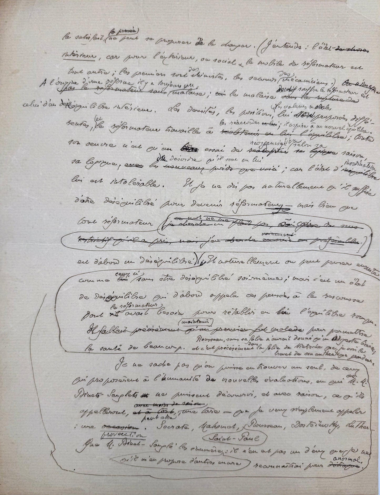Autograph manuscript, Gide on Nietzsche