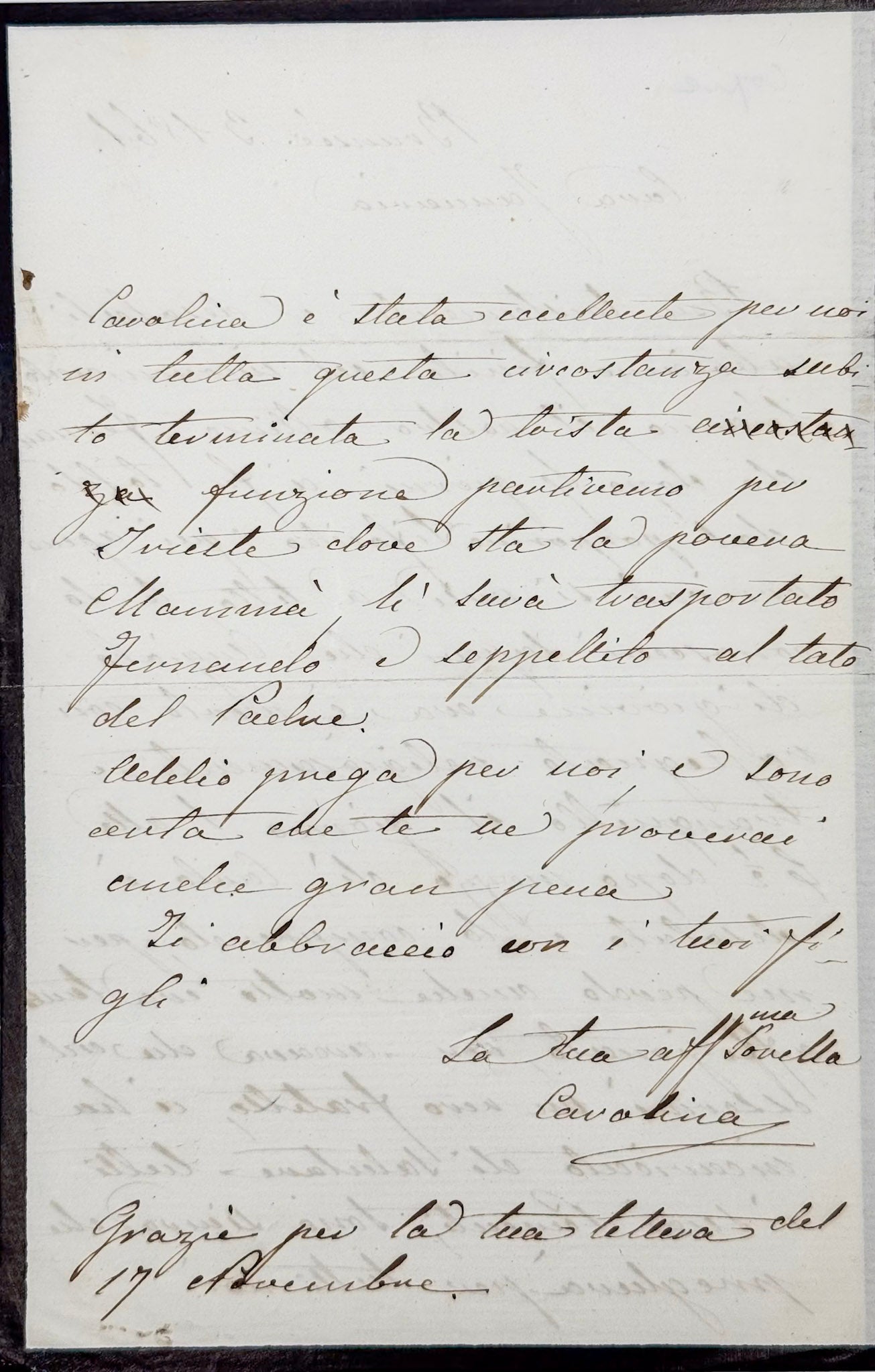 6 autograph letters signed from the Duchess of Berry to Dona Januaria of Braganza