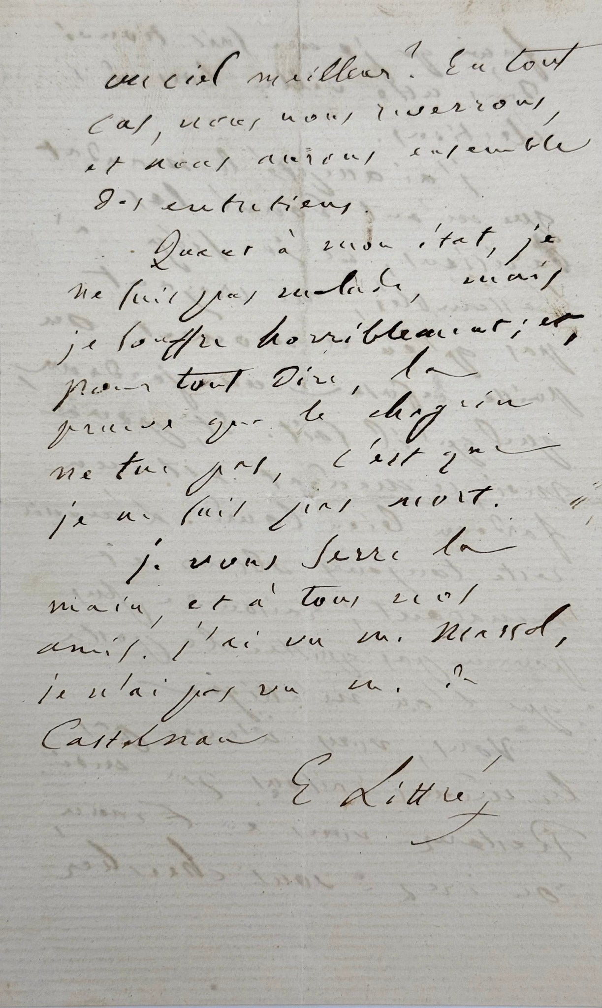 Autograph letter signed, Littré