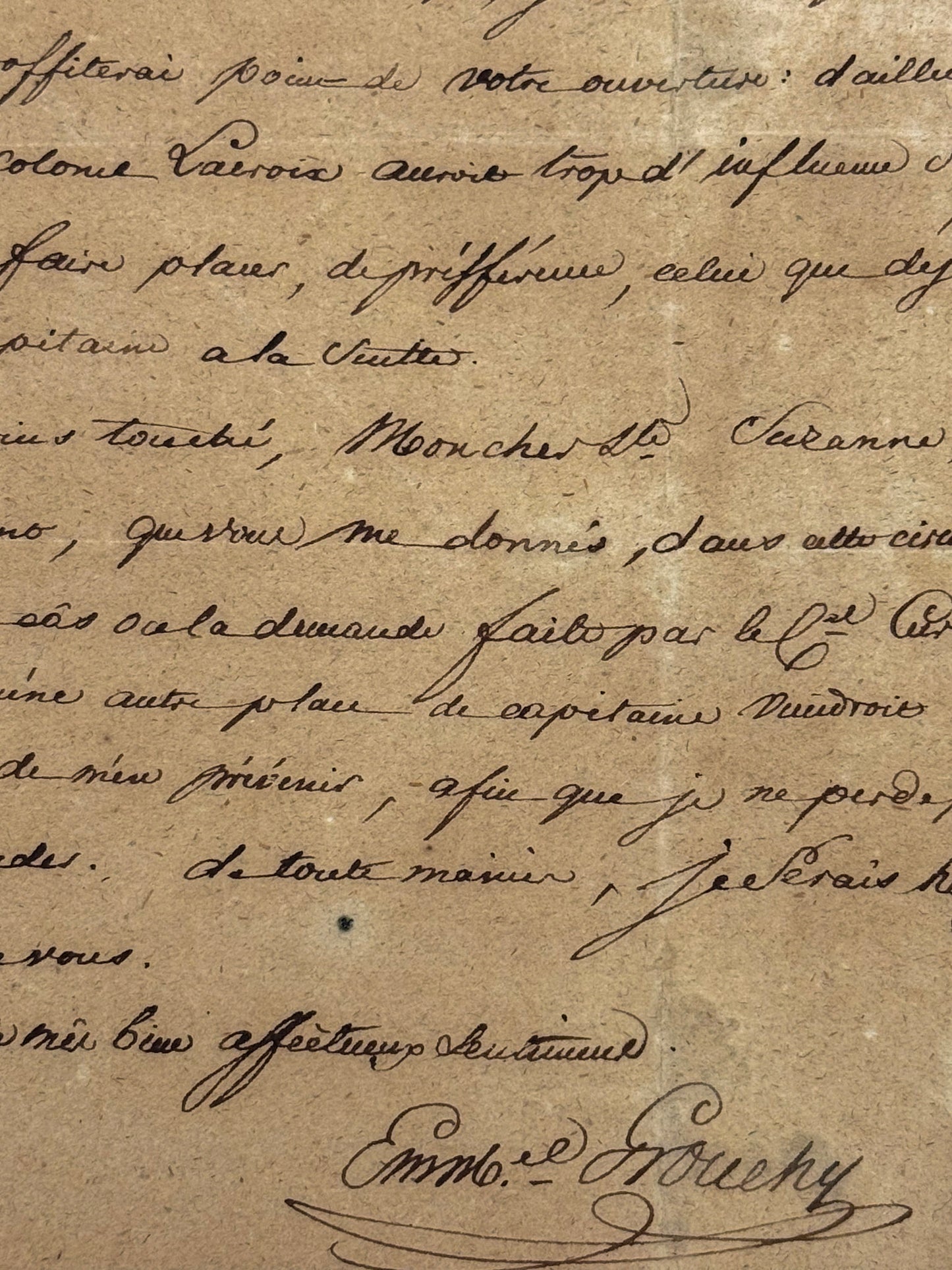 Autograph letter signed, Grouchy to Baron de Sainte-Suzanne