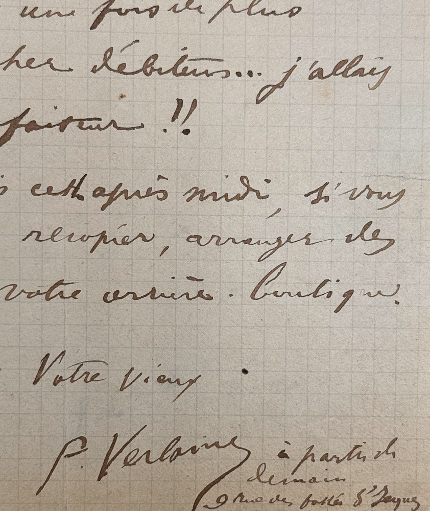 L.A.S. Verlaine à Léon Vanier
