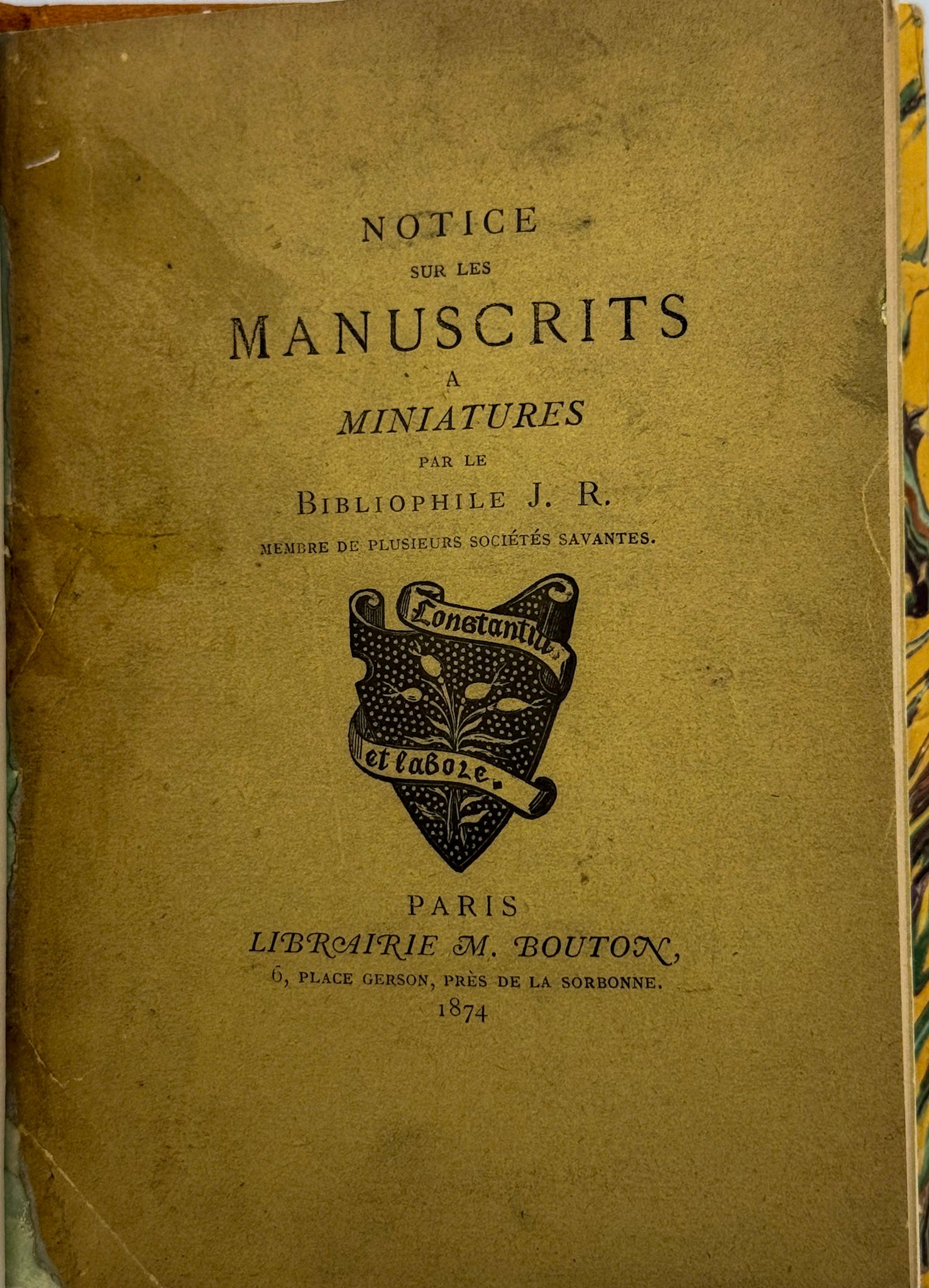 Notice sur les manuscrits à miniature