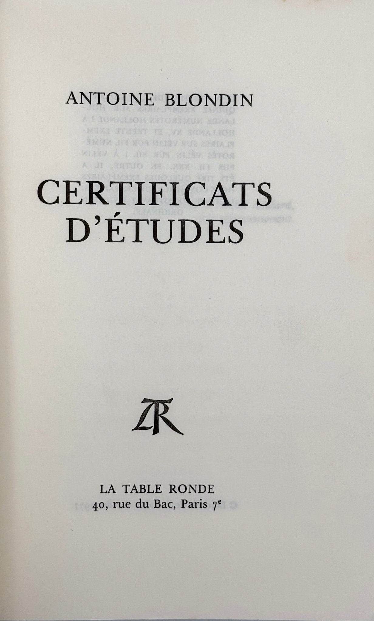 Certificats d'Études [L'exemplaire Genevoix]