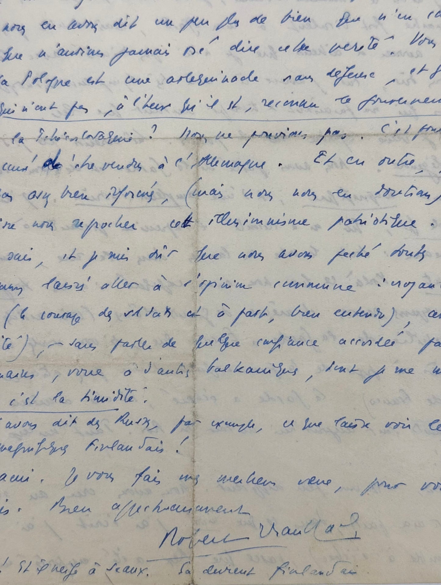 Lettre autographe signée, Robert Brasillach à un médecin lyonnais