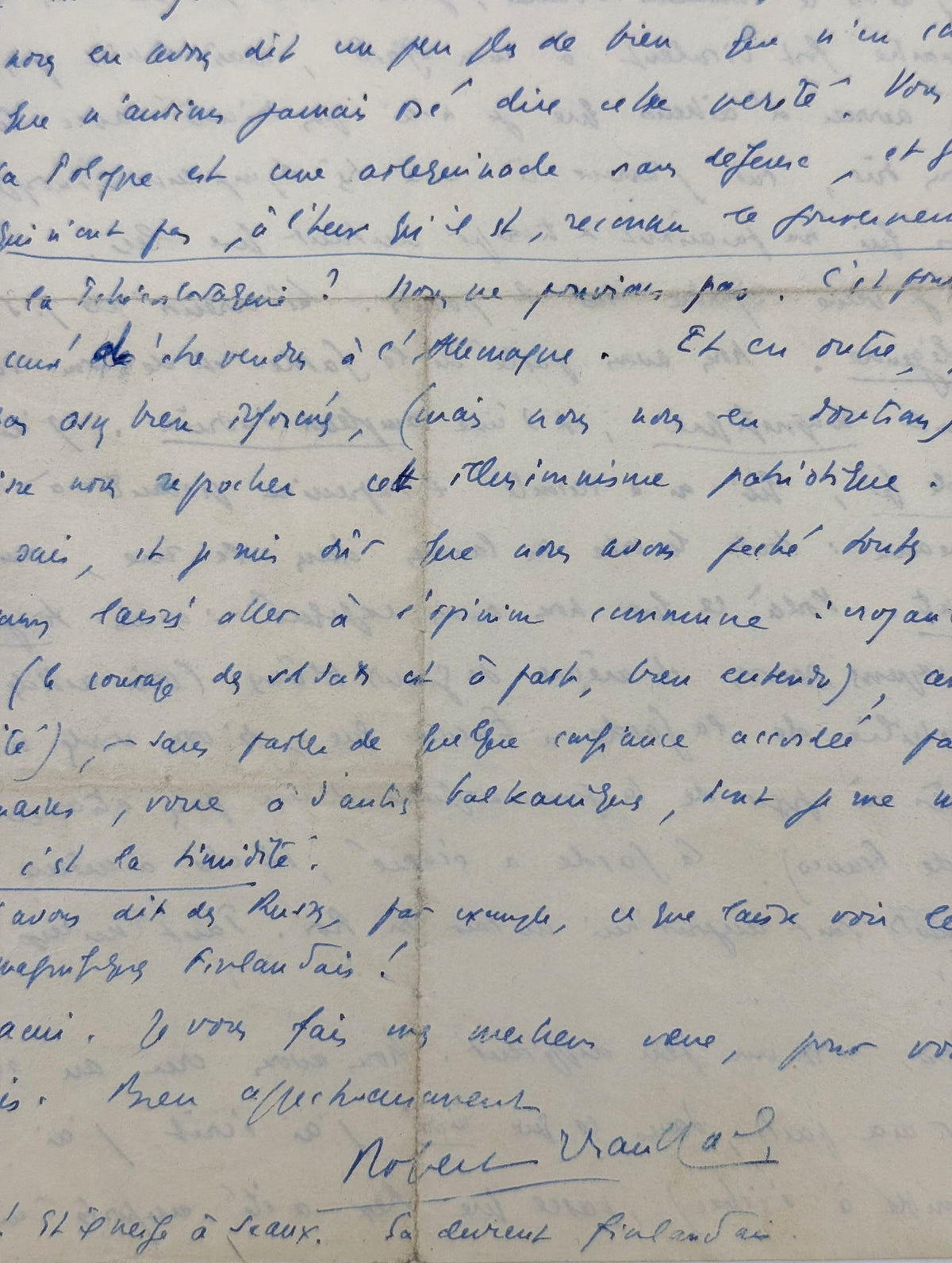 Lettre autographe signée, Robert Brasillach à un médecin lyonnais