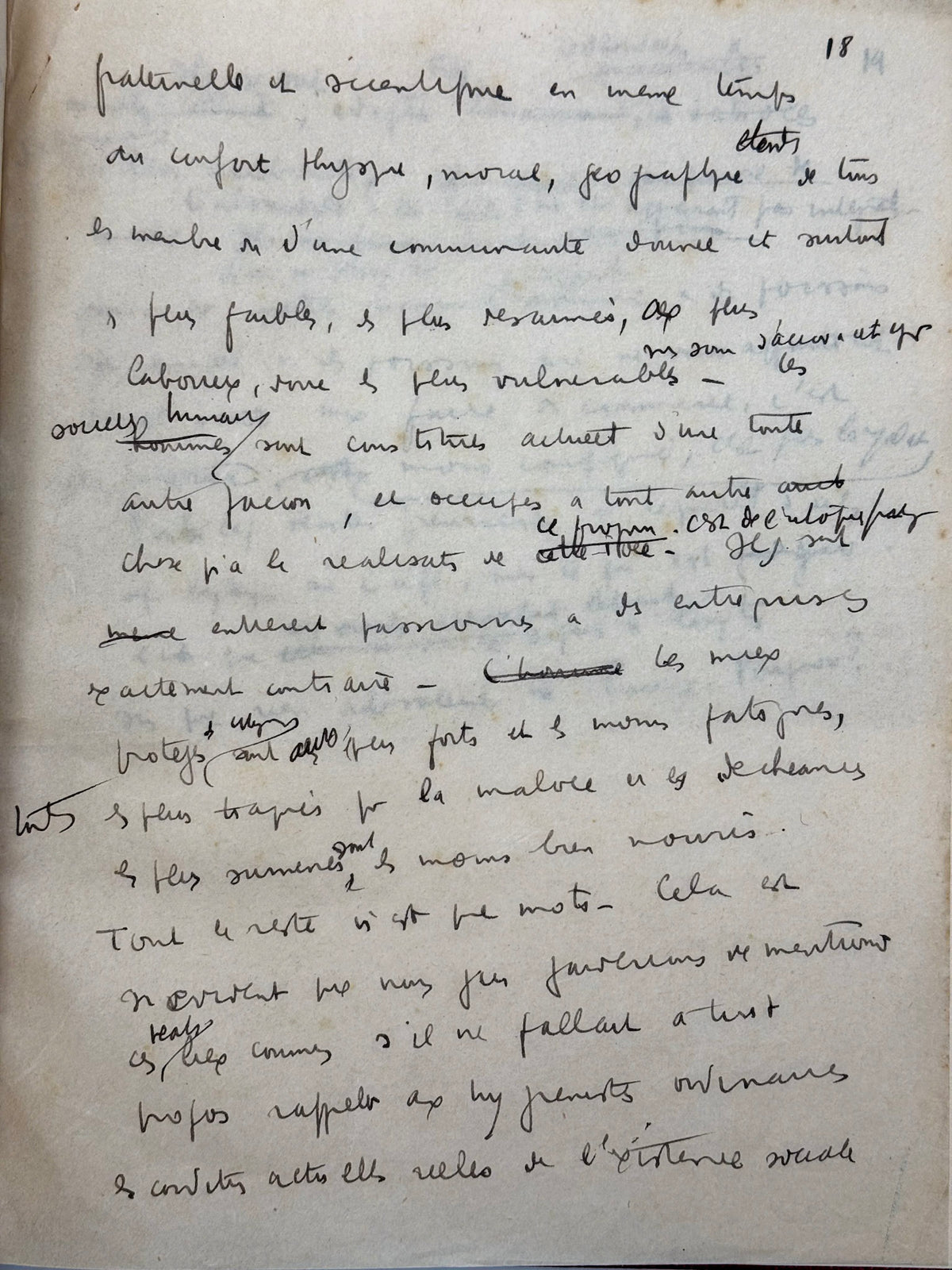 Manuscrit autographe "Mémoire pour le cours des Hauts Etudes"