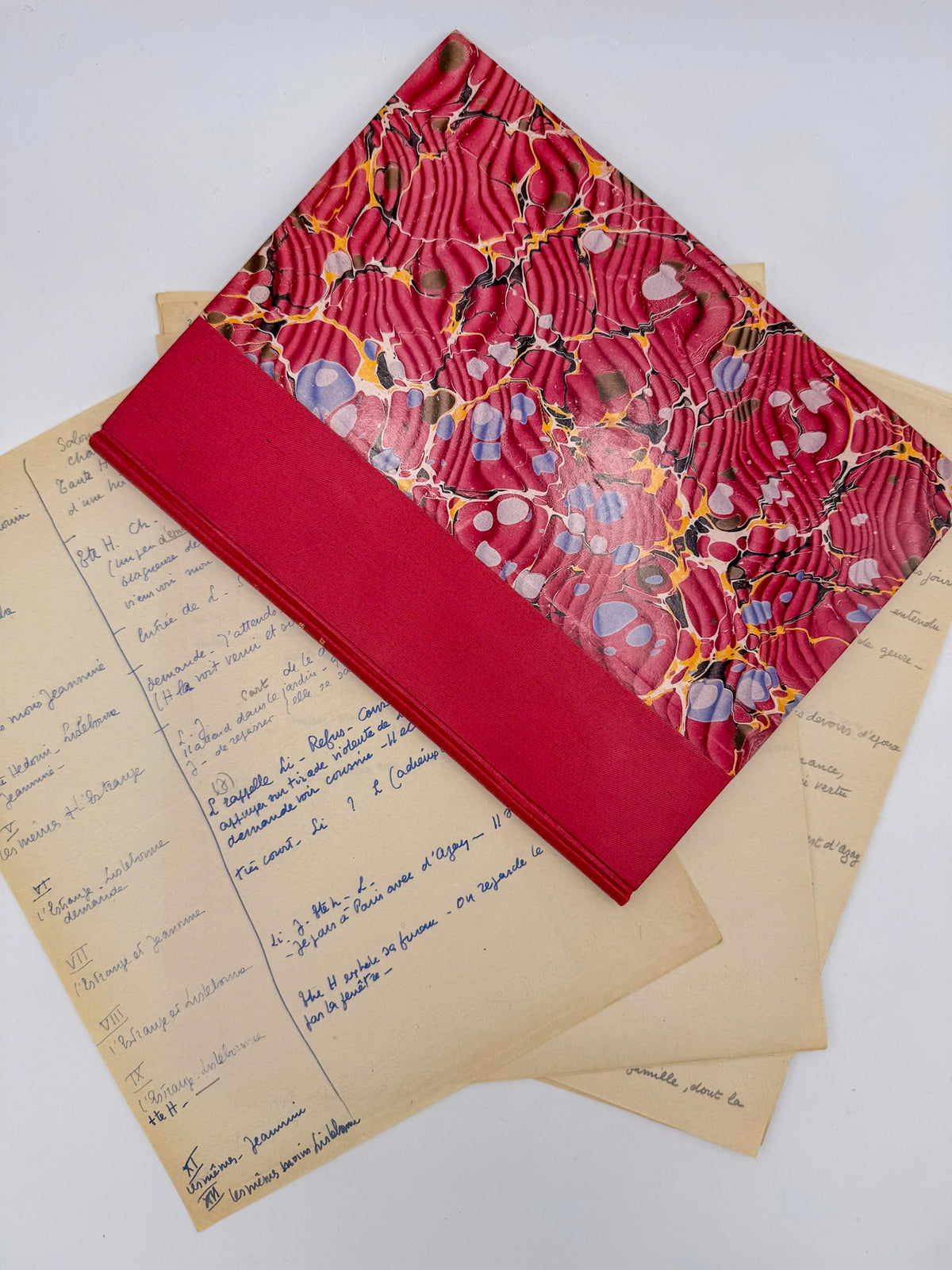Manuscrit autographe, projet de de pièce tirée de Métier d'amant