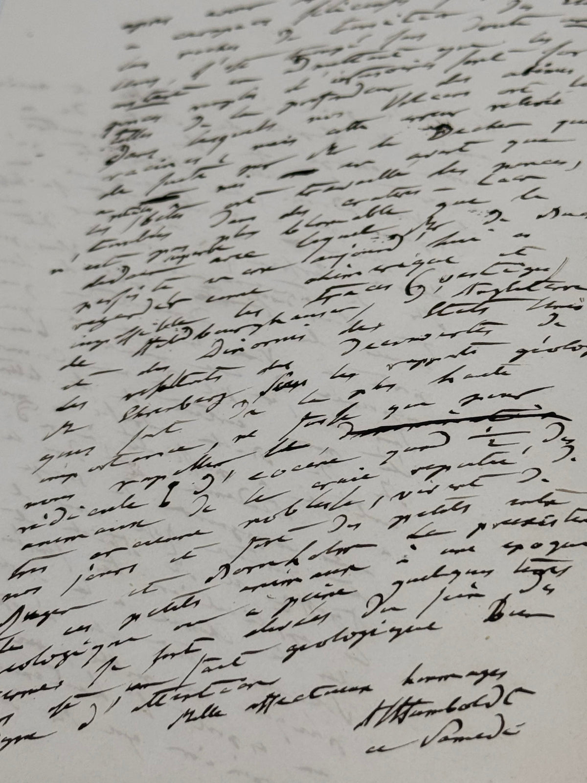 Lettre autographe signée, Alexander von Humboldt