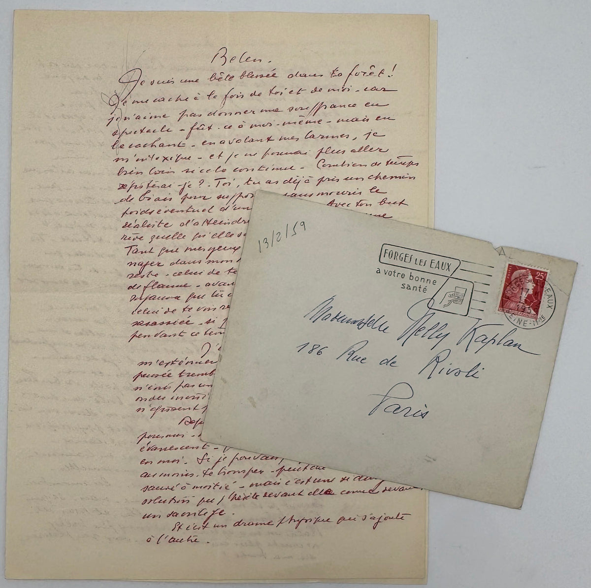 Lettre autographe signée, Abel Gance à Nelly Kaplan