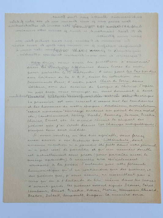 L.A.S. André Breton à Maurice Martin du Gard