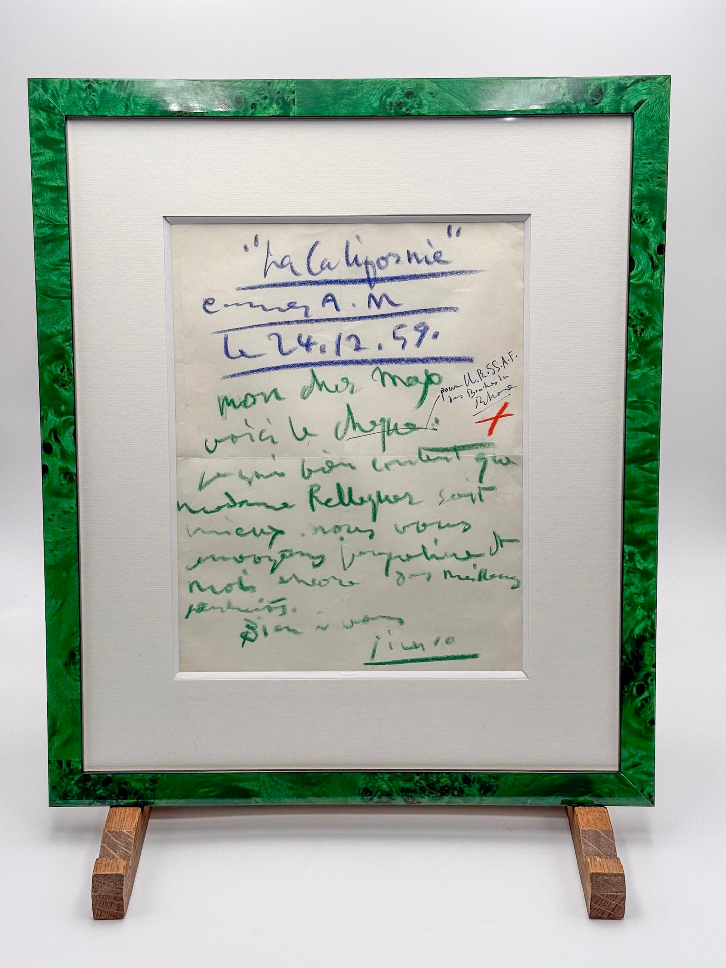 A.L.S. Picasso to Max Pellequer