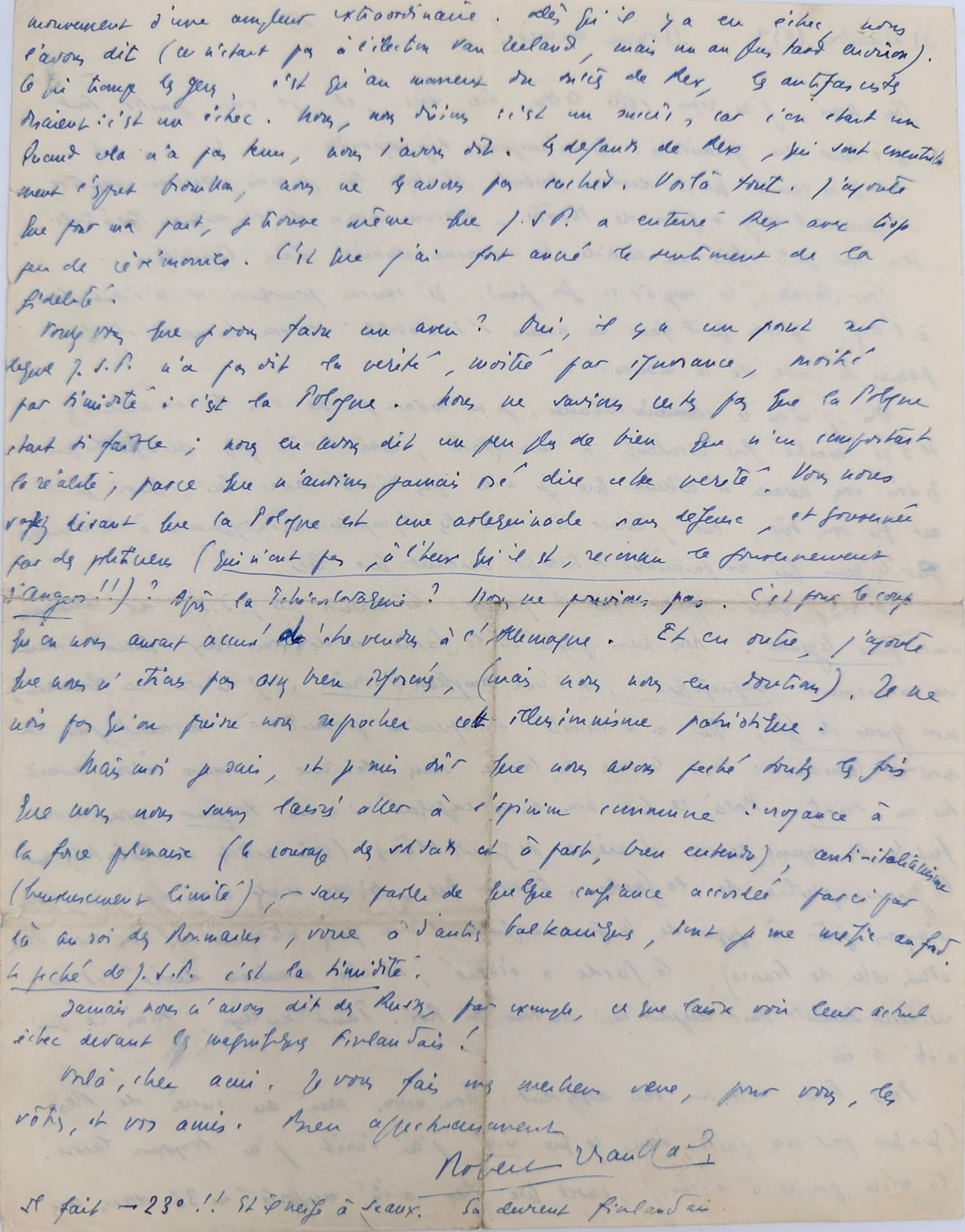 Lettre autographe signée, Robert Brasillach à un médecin lyonnais