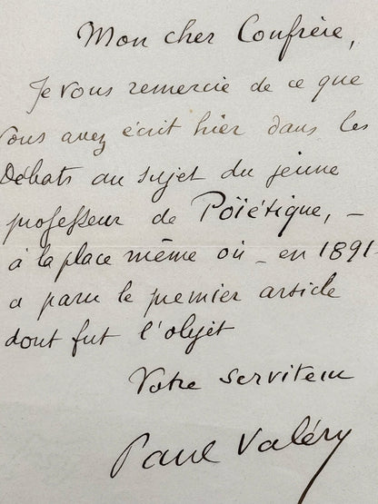 L.A.S. Paul Valéry à Gaétan Sanvoisin