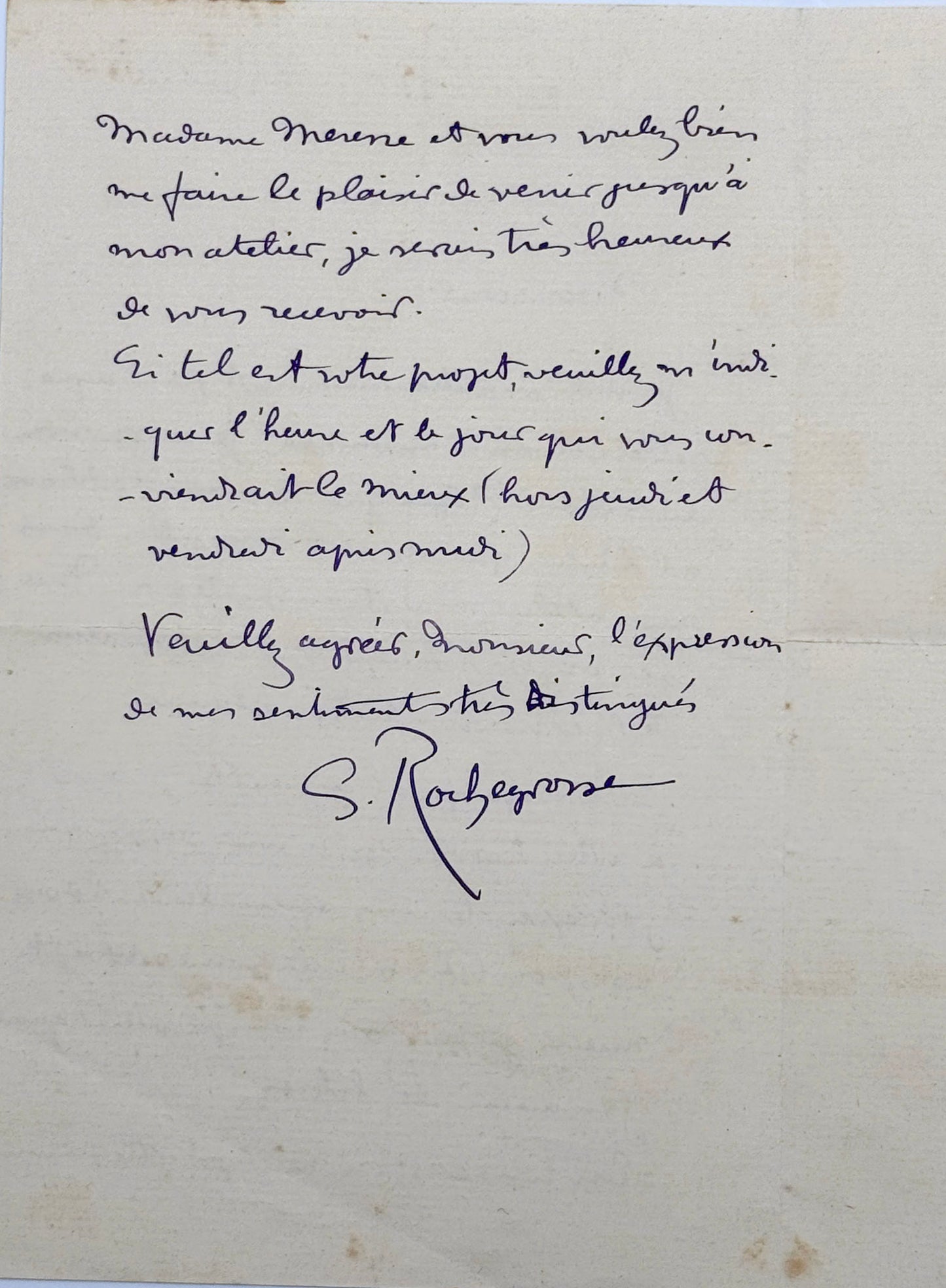 A.L.S. Georges-Antoine Rochegrosse