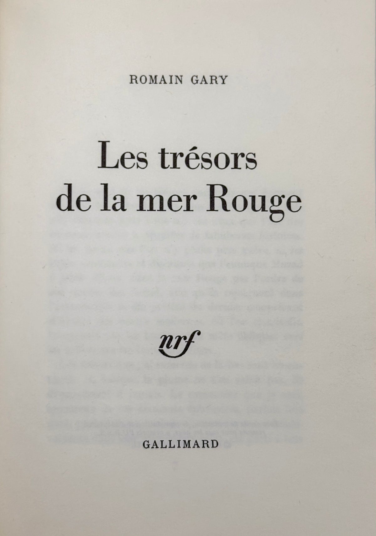Les trésors de la mer rouge