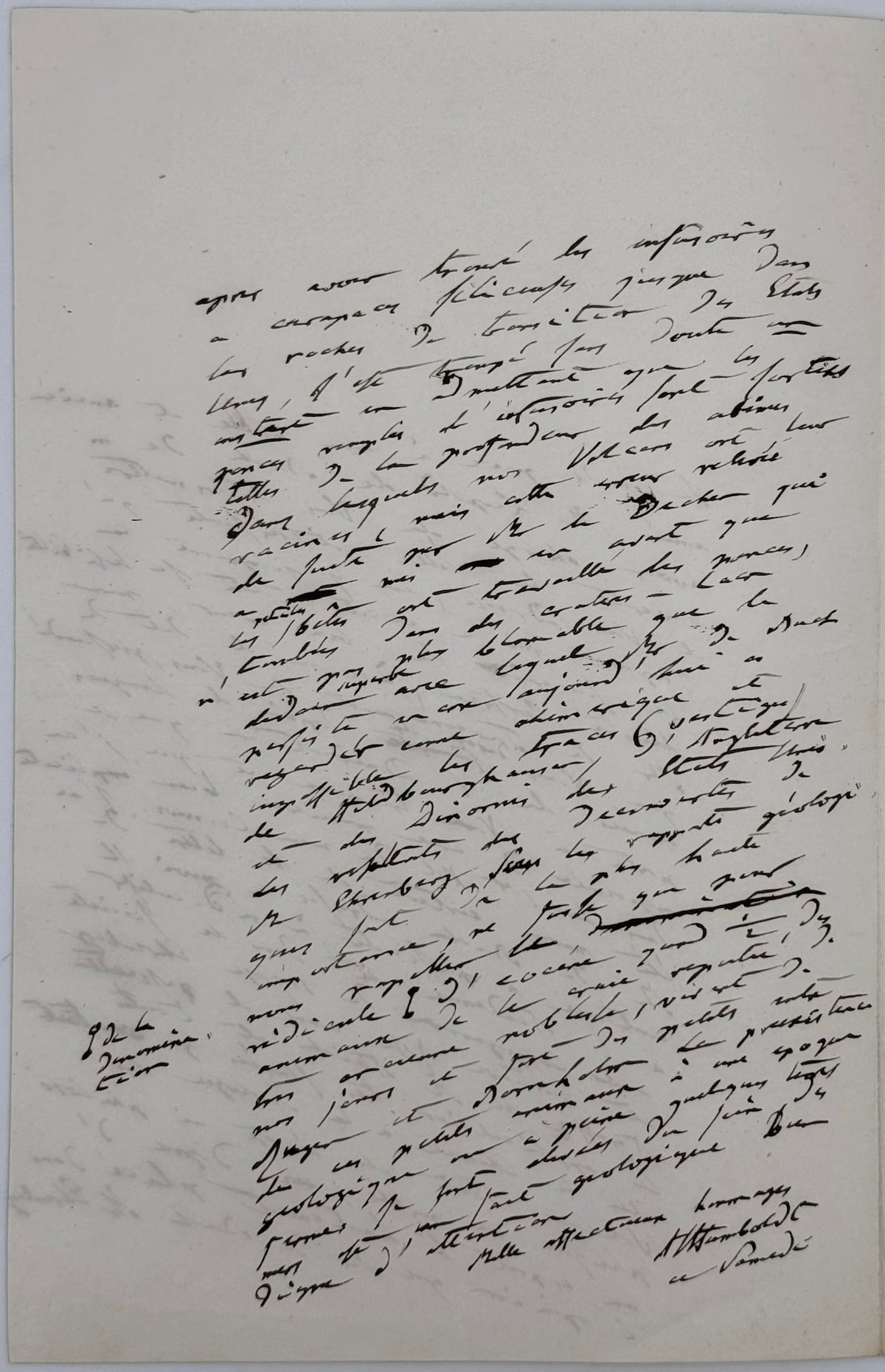 Lettre autographe signée, Alexander von Humboldt