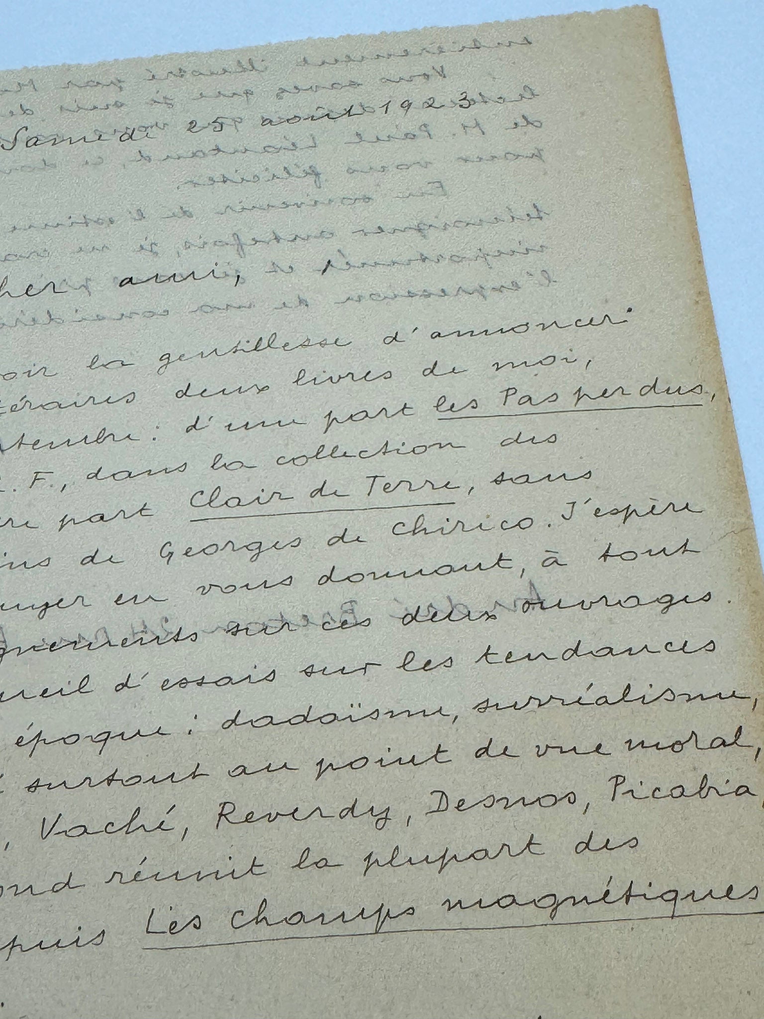 Lettre autographe signée, André Breton à Maurice Martin du Gard