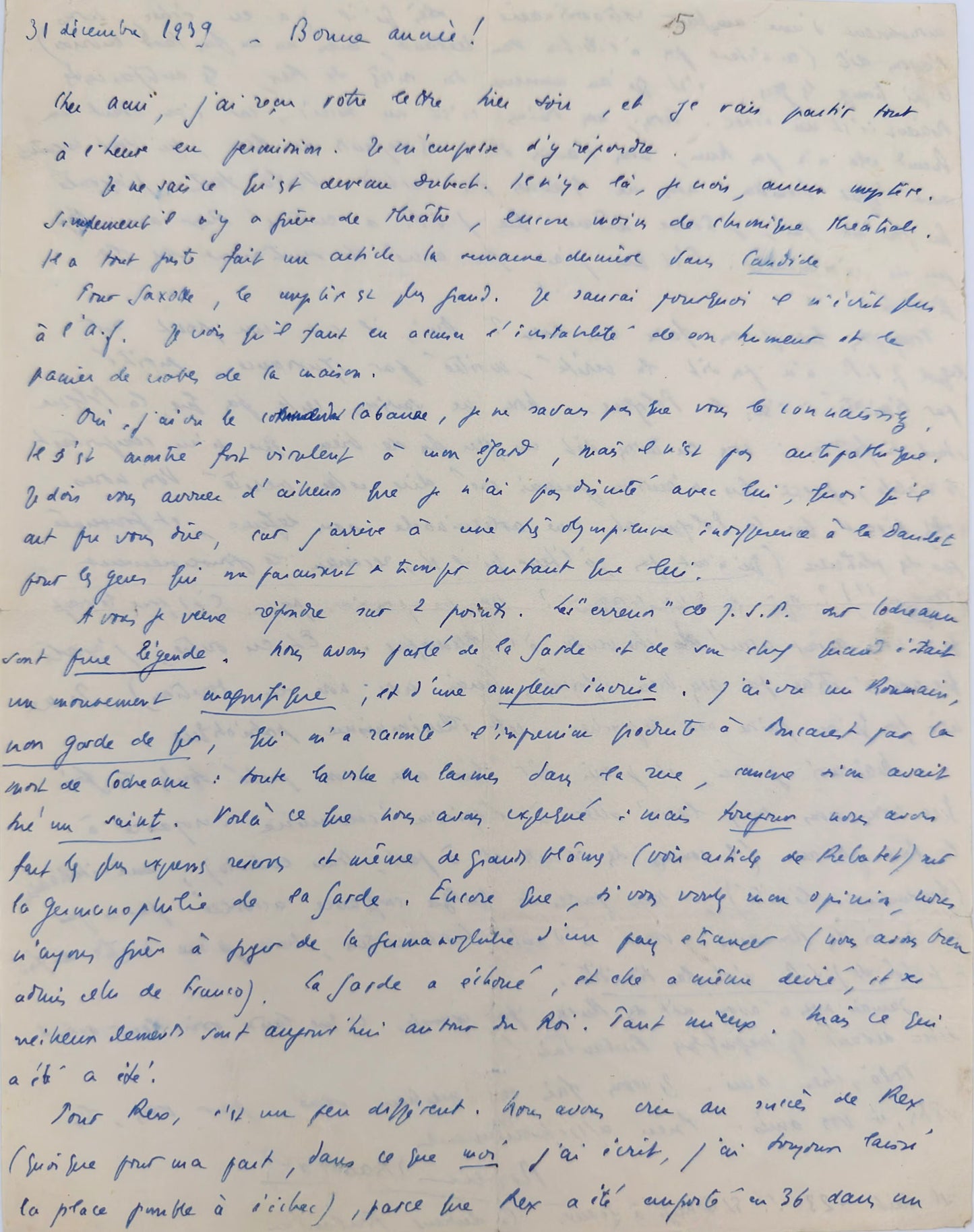 Lettre autographe signée, Robert Brasillach à un médecin lyonnais