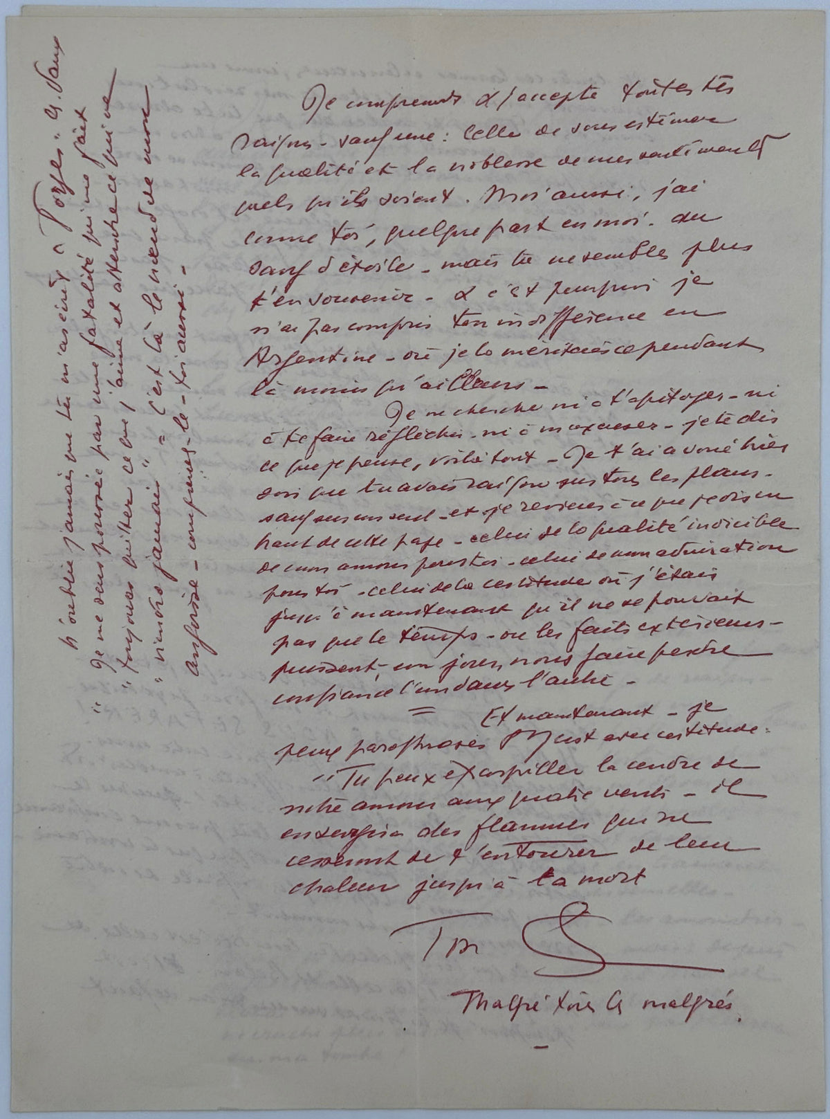 Lettre autographe signée, Abel Gance à Nelly Kaplan