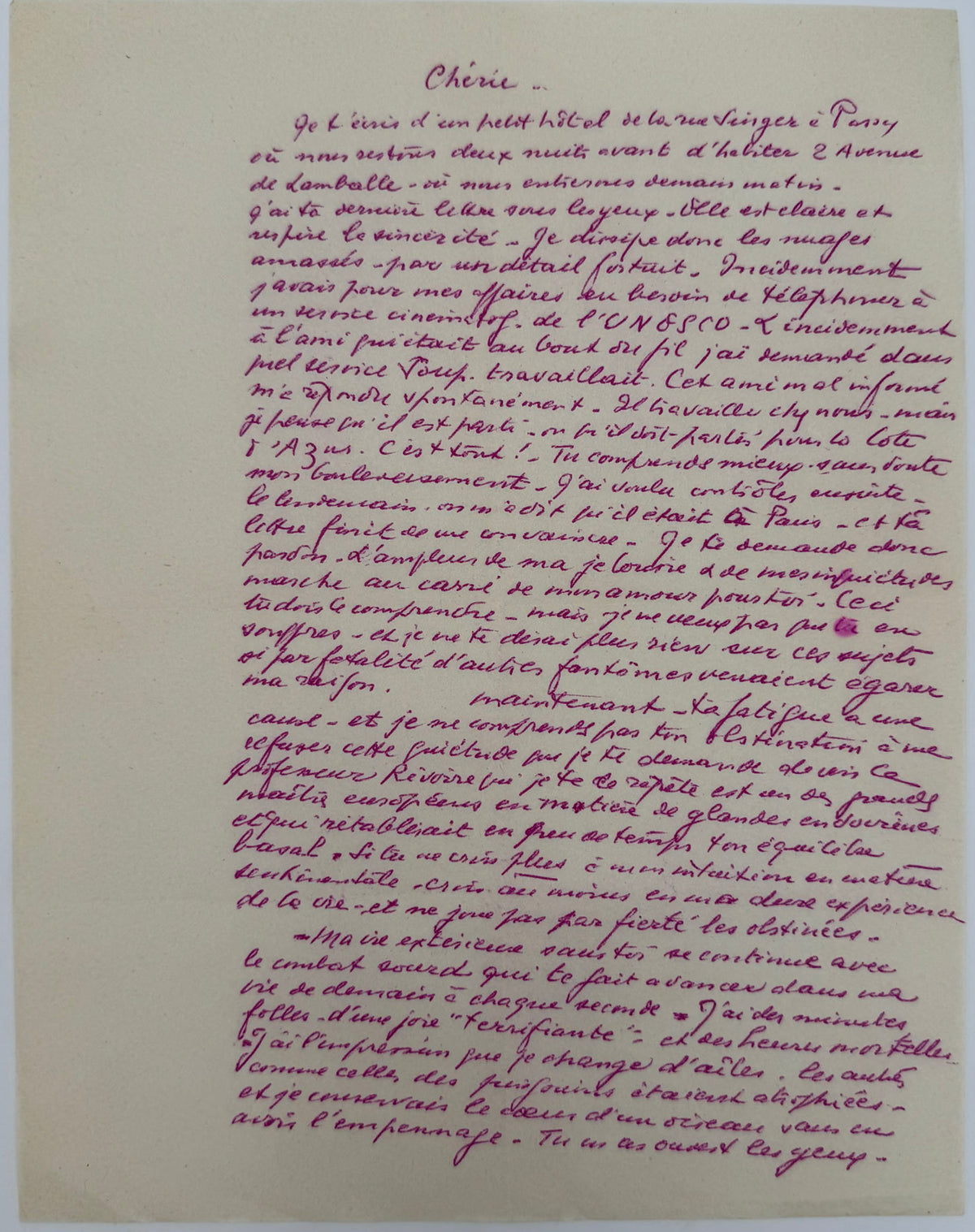Lettre autographe signée, Abel Gance à Nelly Kaplan