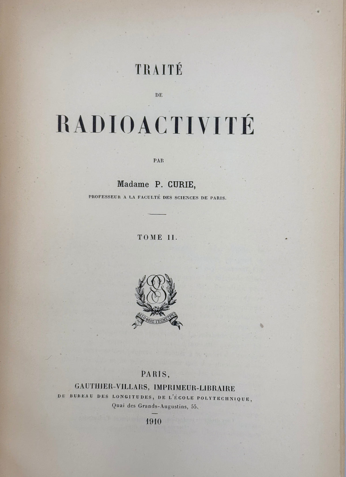 Traité de la Radioactivité