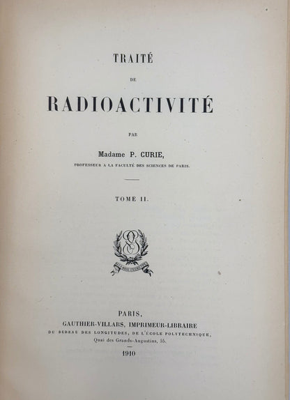 Traité de la Radioactivité