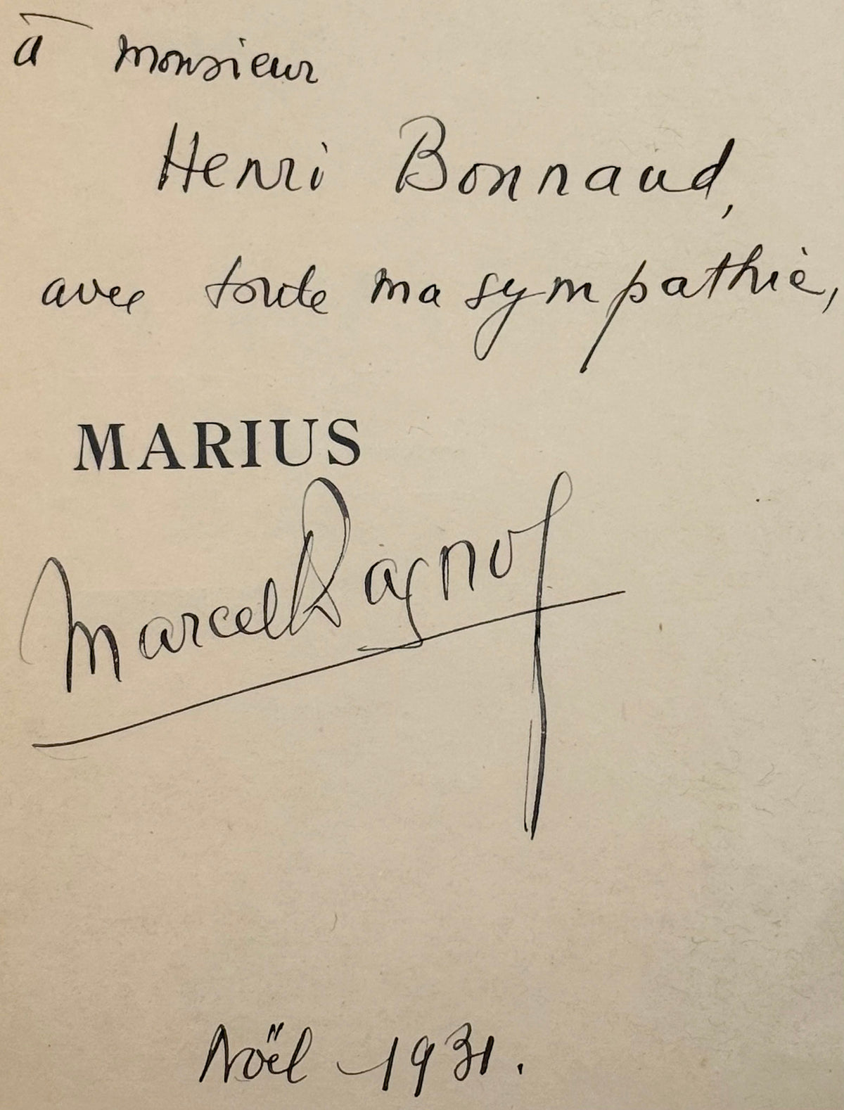 Marius. Pièce en quatre actes et six tableaux. Représentée pour la première fois à Paris, le mercredi 9 mars 1929, sur la scène du « Théâtre de Paris »