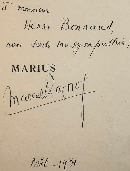 Marius. Pièce en quatre actes et six tableaux. Représentée pour la première fois à Paris, le mercredi 9 mars 1929, sur la scène du « Théâtre de Paris »