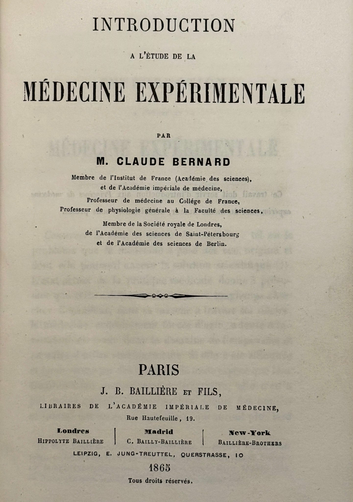 Introduction à l'étude de la médecine expérimentale