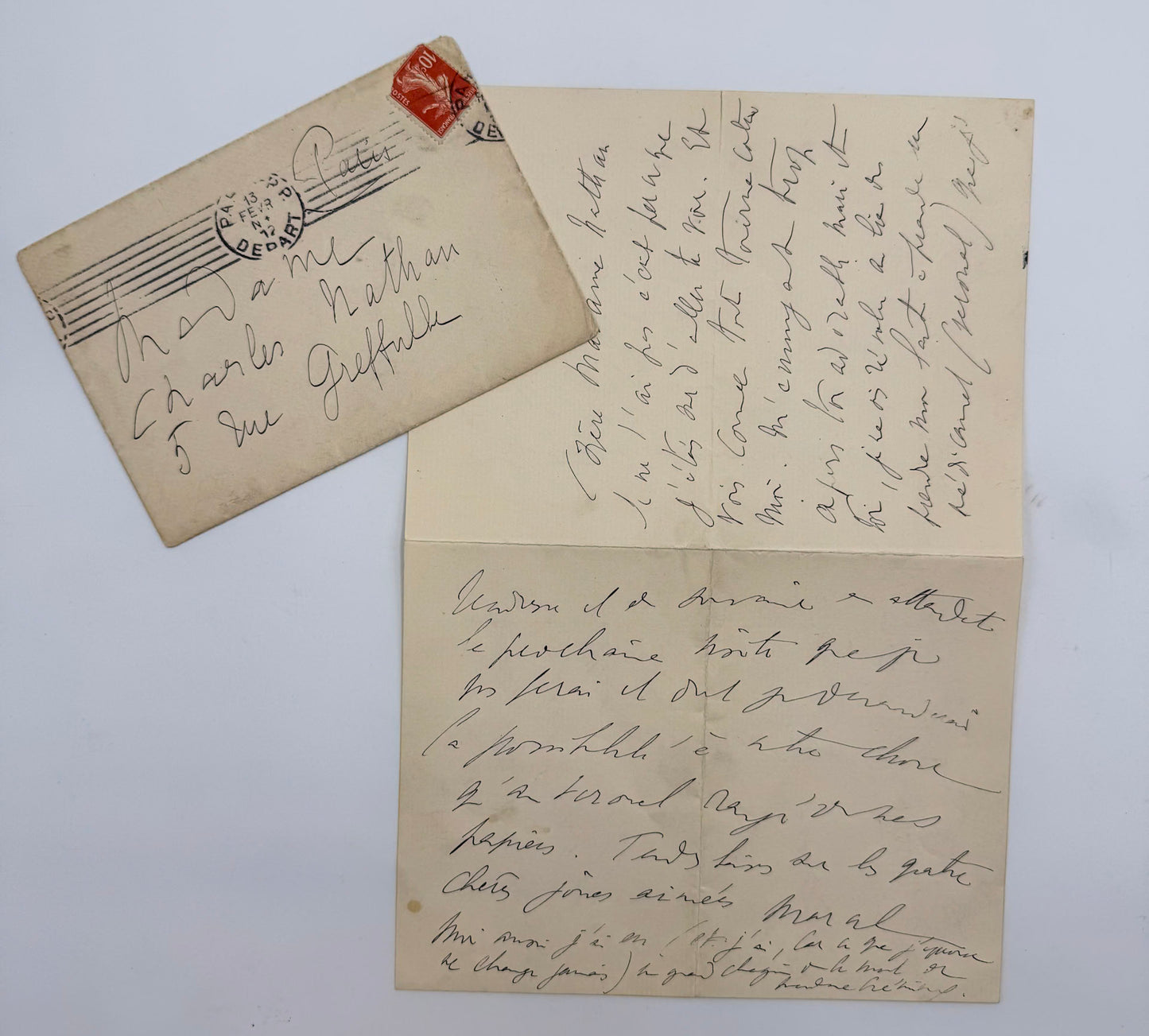 L.A.S. Proust à Madame Charles Nathan