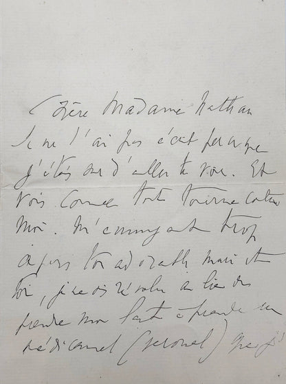 L.A.S. Proust à Madame Charles Nathan