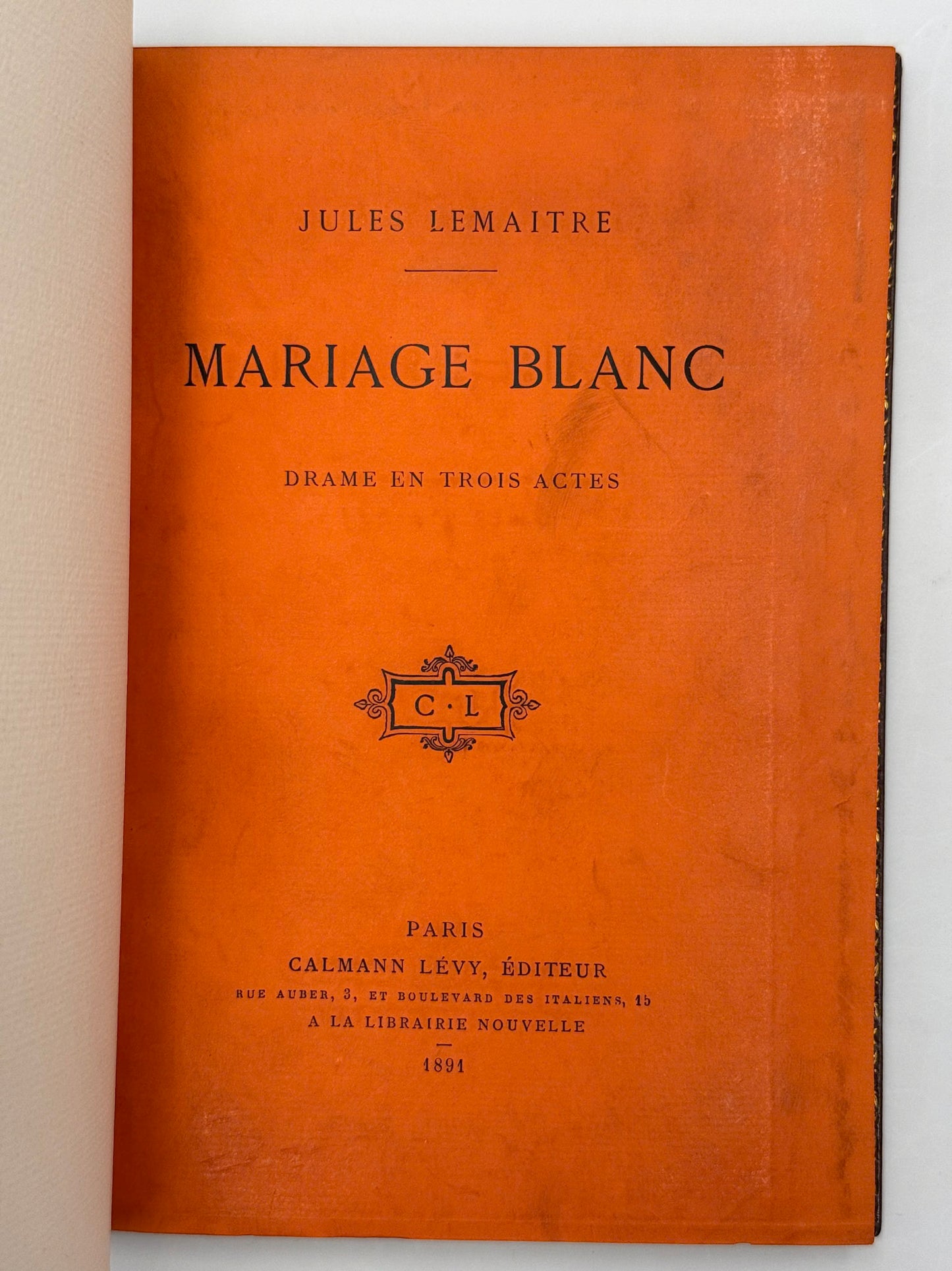 Mariage blanc. Drame en trois actes