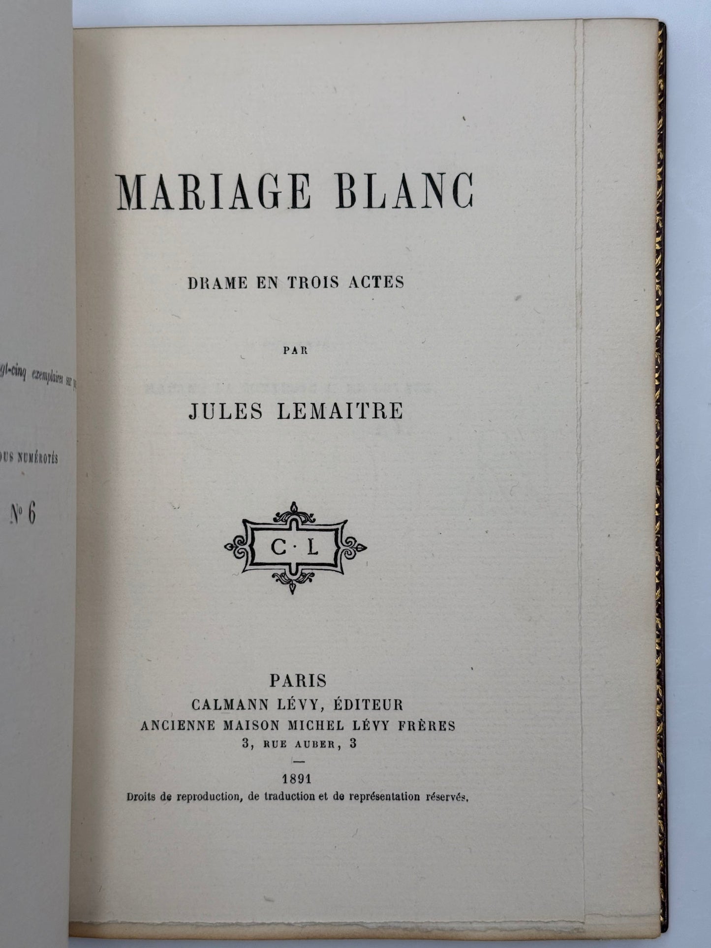 Mariage blanc. Drame en trois actes