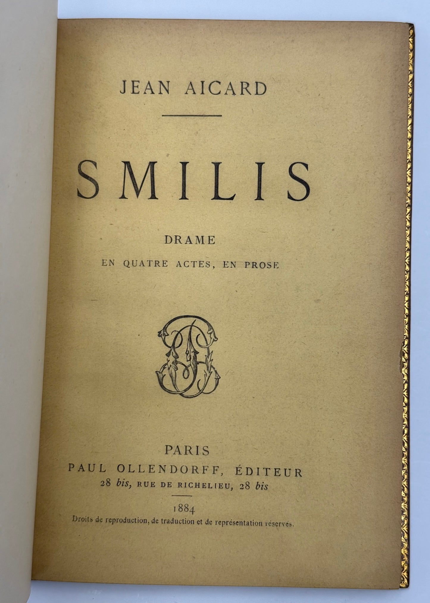 Smilis. Drame en quatre actes, en prose