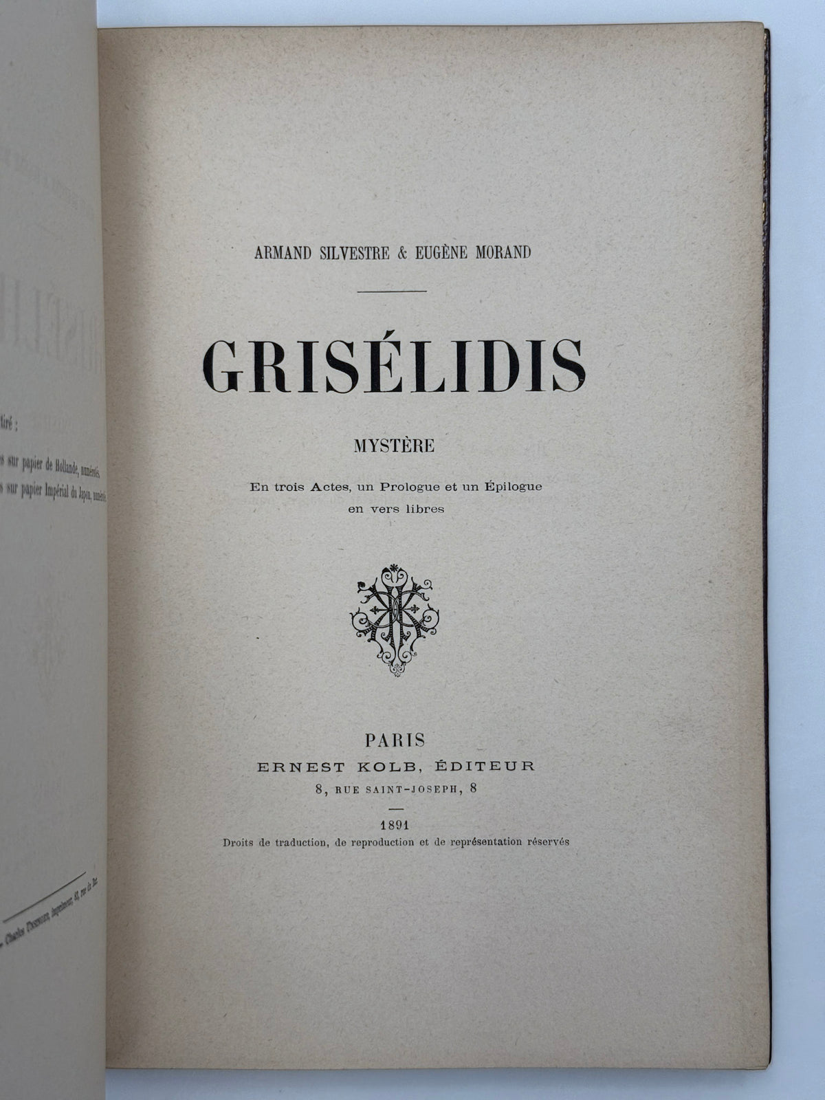 Grisélidis. Mystère. En trois Actes, un Prologue et un Epilogue en vers libres