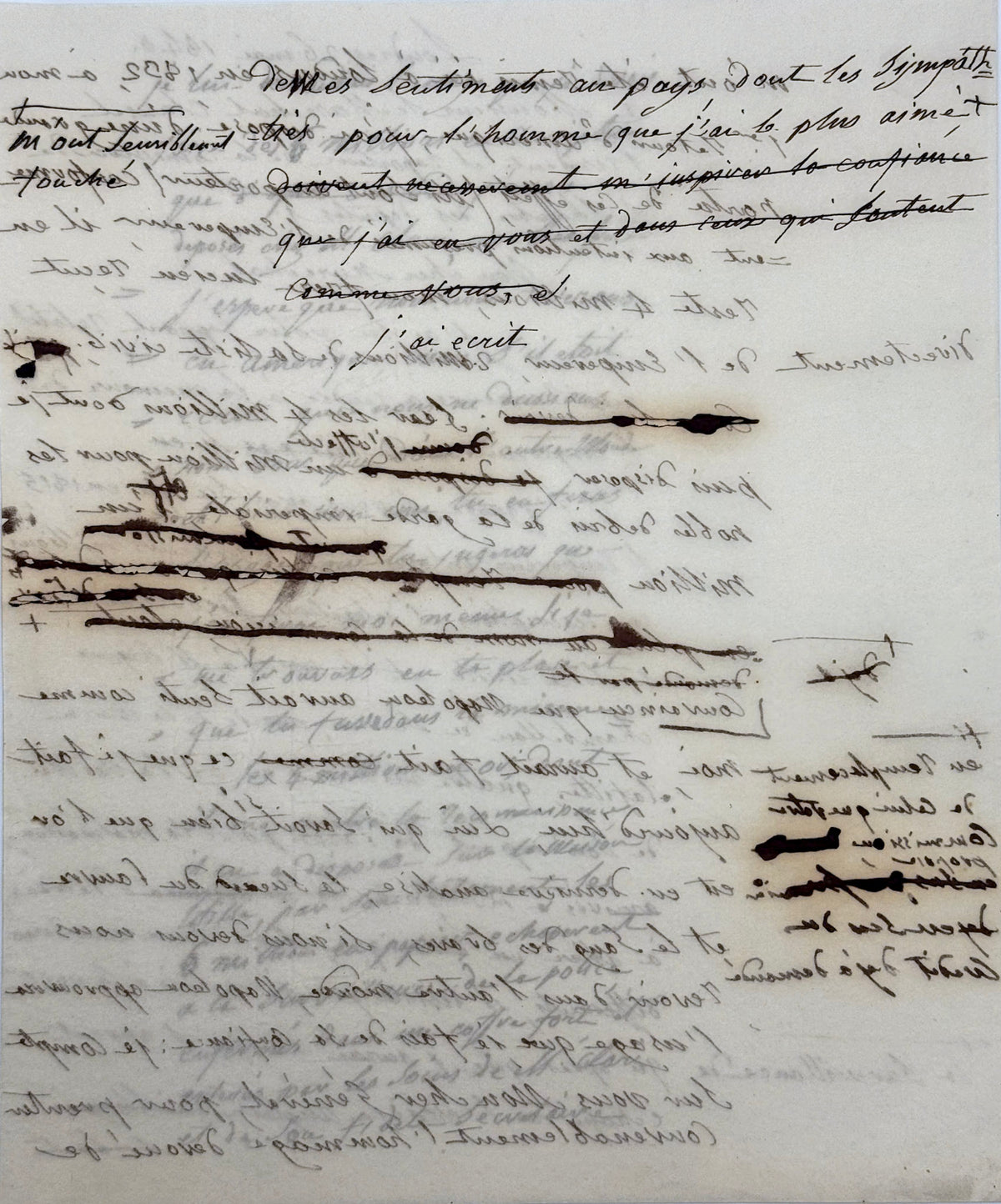 Autograph draft letter, J. Bonaparte to Marshal Clauzel