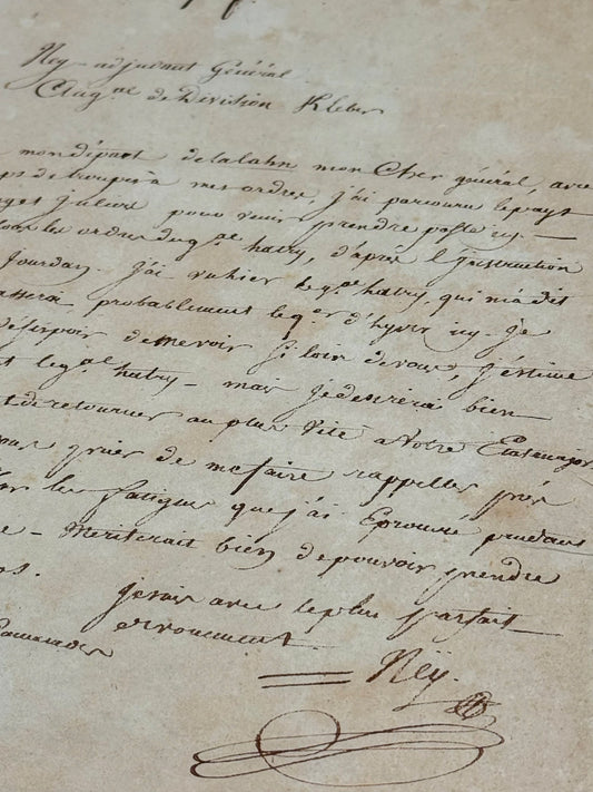 Lettre autographe signée, Ney au général Kléber