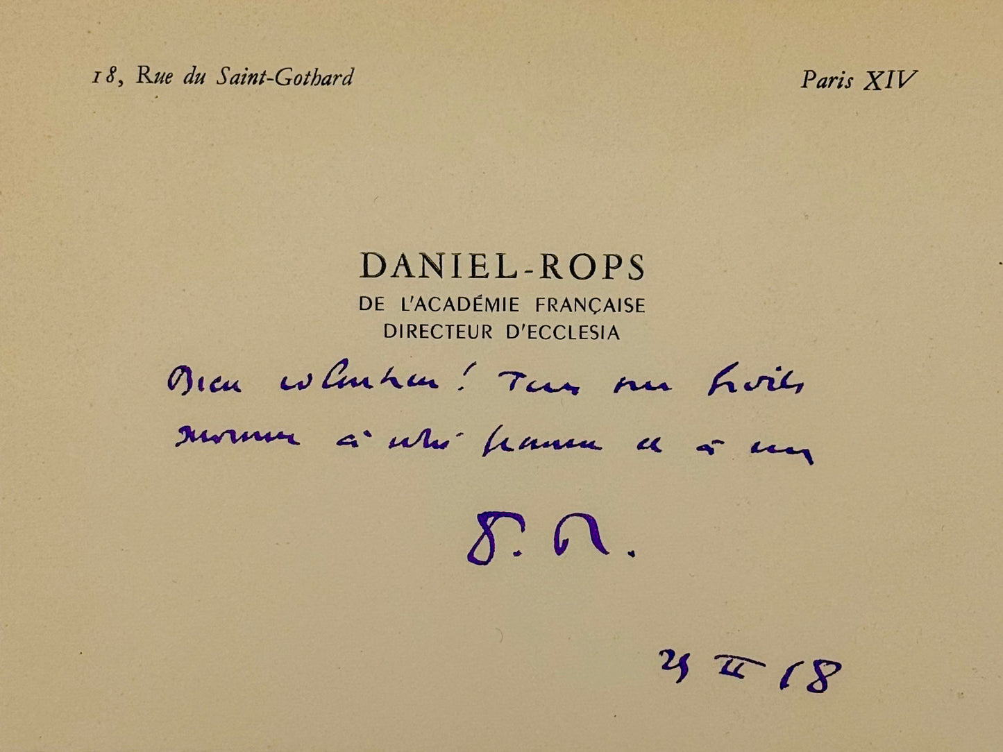 Autograph letter signed, Rops to Georges Lubin