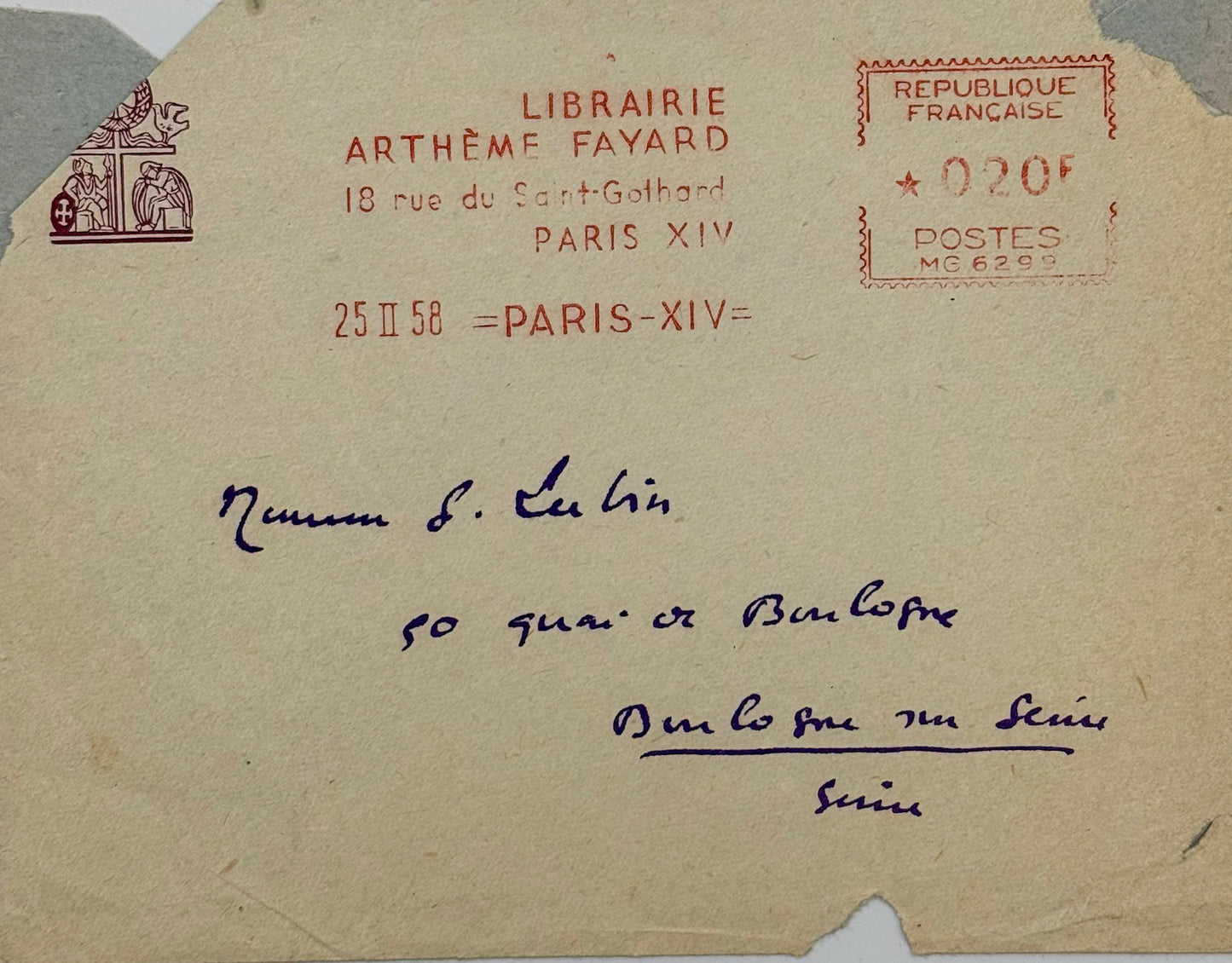 Autograph letter signed, Rops to Georges Lubin