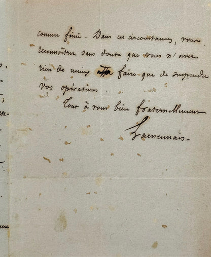 Lettre autographe signée, Lamennais