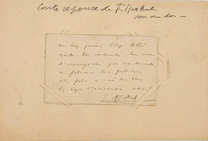 Autograph letter signed, Mistral to Valère [in Provençal]