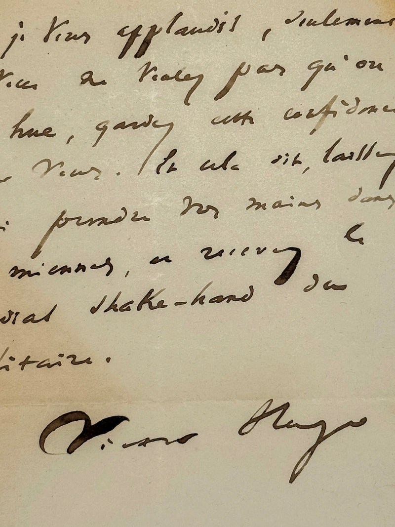 Lettre autographe signée, Hugo à Paul Féval