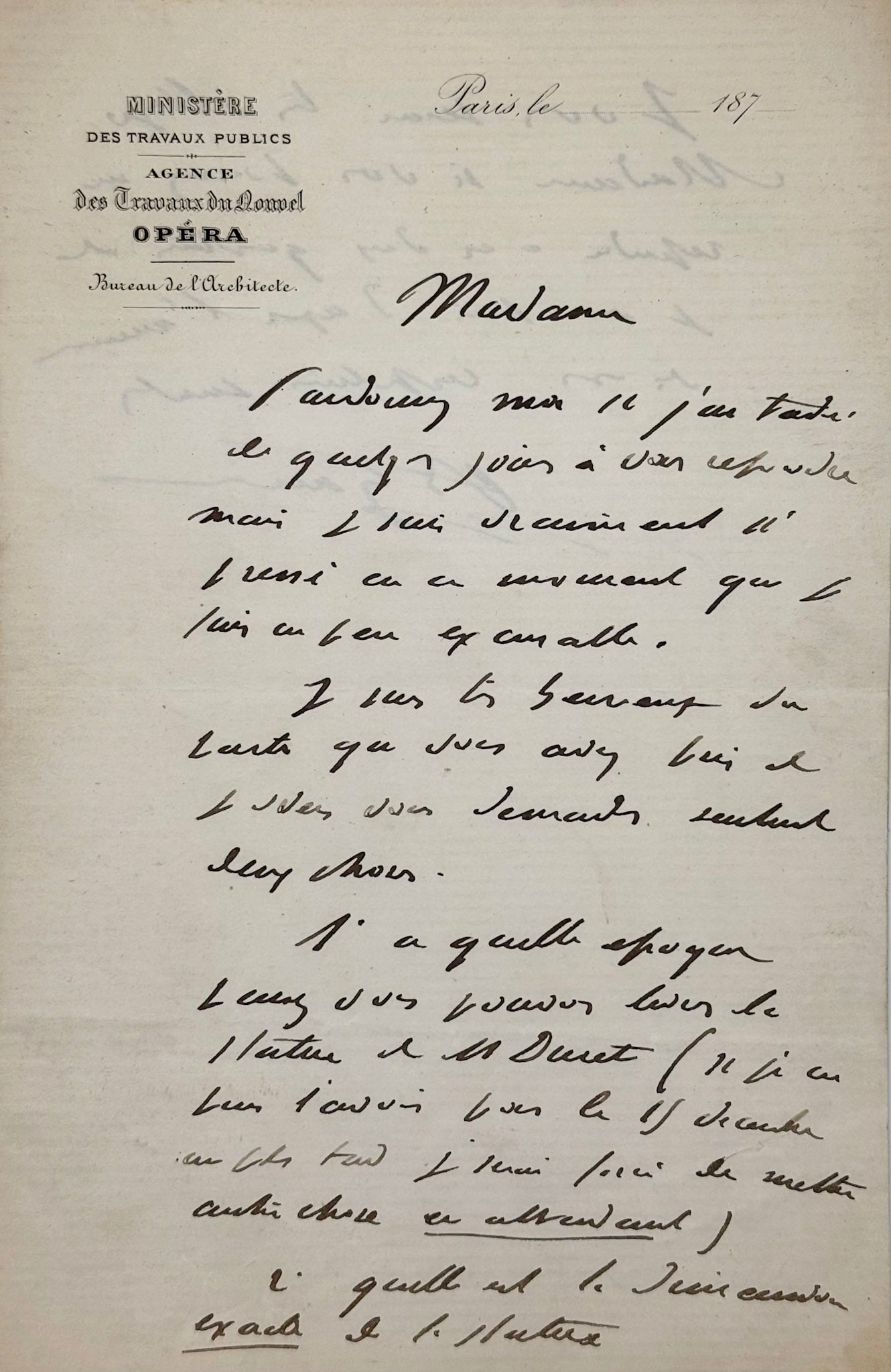 Autograph letter signed, Garnier