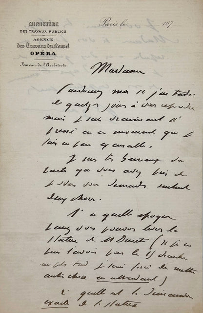 Autograph letter signed, Garnier