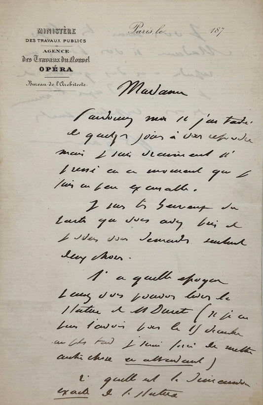 Autograph letter signed, Garnier