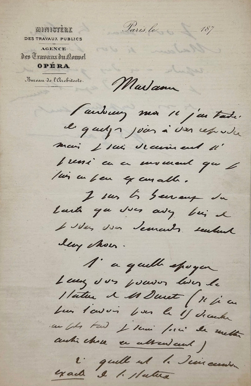 Lettre autographe signée, Garnier