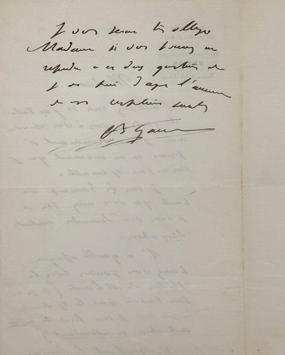 Autograph letter signed, Garnier