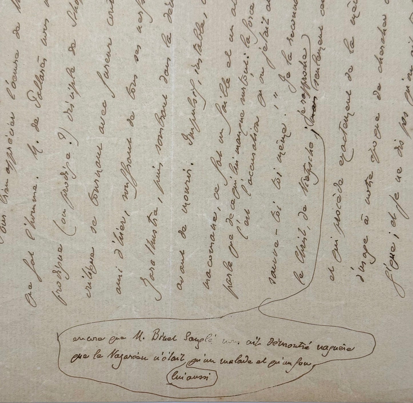 Autograph manuscript, Gide on Nietzsche